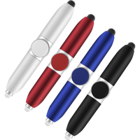 Beliebter multifunktion aler Mini-Kunststoff-Zappel-Spinner-Stift mit LED-Licht 1,0mm Schreib breite Geschenk Neuheit Werbe stift