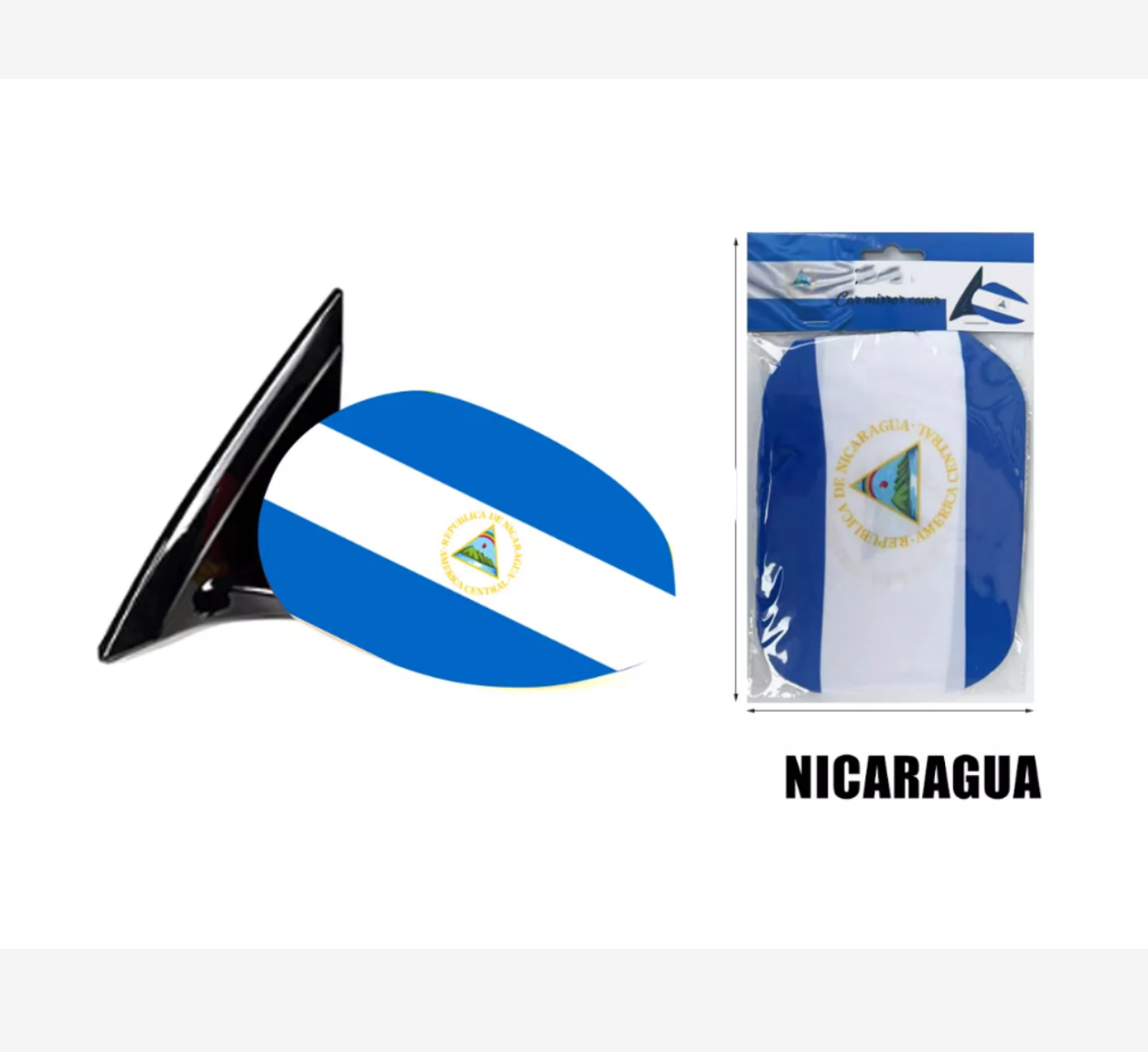 AZ FLAG Gagliardetto Nicaragua Con Ventosa, 15x10 Cm - Bandierina Per Auto Con Frange Dorate