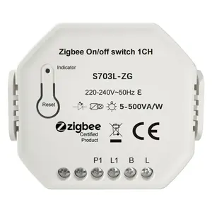 No se requiere neutral LED Bell Press Smart Switch Módulo de interruptor ZigBee con salida 500W Max