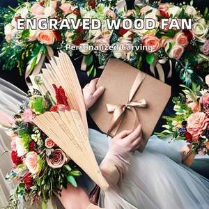 Abanico Plegable Chino Clásico de Madera con Grabado Personalizado y Técnica Pintada para Recuerdos y Presentaciones Culturales - Product Image 2