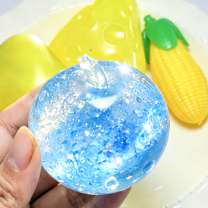 Jouet Squishy en Silicone Transparent Pomme et Fromage, Jouet à Presser Mangue Non Rebondissant avec Remplissage Vaseline, Jouet Anti-Stress Fidget - Product Image 2