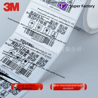 Étiquettes adhésives personnalisées 3M 7816, durables, brillantes, blanches, en PET, imperméables, résistantes à l'huile, avec code QR et code-barres pour l'électronique grand public