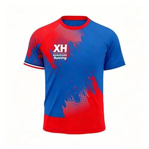 Camiseta de running personalizada barata con logo para maratón, publicidad, impresión 3D, poliéster, sublimación, camisetas en blanco. - Product Image 1