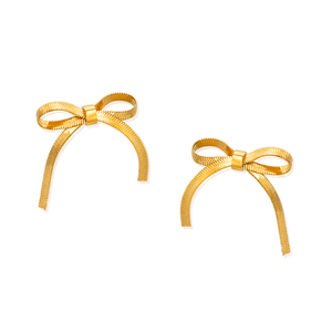 ต่างหู316L รูปโบว์ชุบเงินทำจา<span class=keywords><strong>ก</strong></span>สแตนเลสสตีล PVD สีทองหรูหราน้ำหนักเบาของ Chris April - Product Image 4