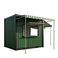 Kiosque Conteneur Préfabriqué 10 pieds Design Rustique Cuisine Commerciale Complète Auvent Rabattable pour Marchés Extérieurs & Parcs Agricoles Service Alimentaire