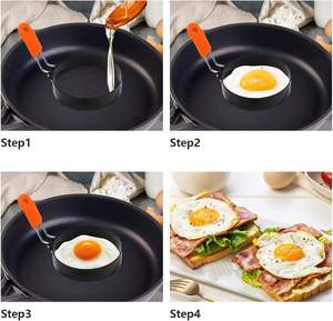 แม่พิมพ์ทอดไข่รูปวงกลม หัวใจ ดอกไม้ ดาว แบบไม่ติดกระทะ ขายดี พร้อมด้ามจับซิลิโคน สำหรับทำแพนเค้ก ทำอาหาร - Product Image 4