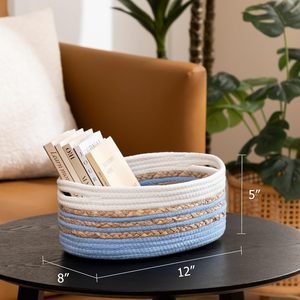 Panier de rangement personnalisé pour la maison Corde en coton tissé Panier en paille de jacinthe et panier cadeau pour enfants pour <span class=keywords><strong>Amazon</strong></span> Hot Selling - Product Image 2