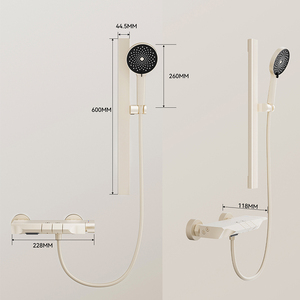 Set Doccia Moderno in Alluminio <span class=keywords><strong>Bianco</strong></span> 3019, Miscelatore a Parete con Doccetta, Alta Qualità, Economico, per Casa e Hotel - Product Image 2