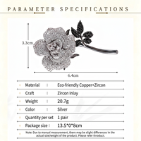 Broche Rose Multifonctionnelle, Accessoire de Vêtement Polyvalent pour Femme, Idéale pour Manteau et Corsage