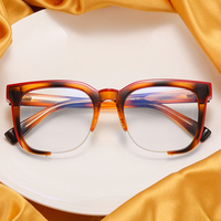 82088 Montures de lunettes optiques anti-lumière bleue tendance en acétate, style carré, pour femmes, lunettes de vue TR90
