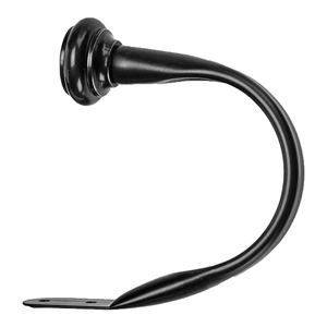 Attaches <span class=keywords><strong>de</strong></span> rideaux modernes en fer robuste à bras courbé, crochets <span class=keywords><strong>de</strong></span> fixation murale pour draperies avec embout décoratif superposé, quincaillerie <span class=keywords><strong>de</strong></span> fenêtre - Product Image 3