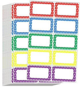 5 Color MF <b>Labels</b>, 57x89mm, Flat Pack with Barcode, Removable Adhesive <b>Name</b> Tags for Identification - Product Image 3