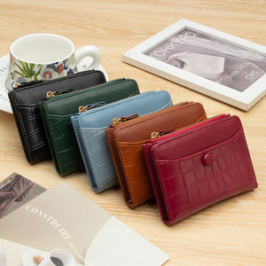 Personalized Women's Alligator Pattern Short Cover Wallet Zipper PVC Lining Multifunctional Simple Clutch <b>Coin</b> <b>Purse</b> - Product Image 1