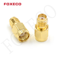 Conector de Cable en Codo SMA RF Macho a Hembra FOXECO, Adaptador de Cable RF Eléctrico para Equipos de Prueba de Antenas