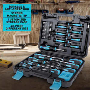 Jeu de tournevis professionnel 43 pièces avec embouts magnétiques, cruciformes, en T et Phillips pour outils de réparation DIY - Product Image 2