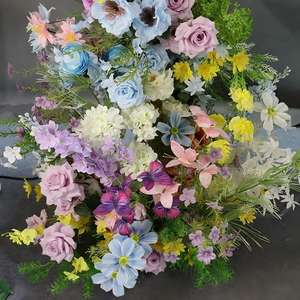 Arche de fleurs artificielles de qualité supérieure OEM, blanc et vert foncé, pour décoration de toile de fond de mariage - Product Image 2