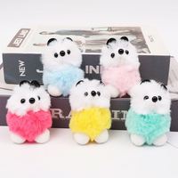 Promotion petit ours en peluche animal porte-clés jouets jolie fille en peluche moelleux Pom pom fourrure raton laveur pompons fourrure porte-clés pendentif à breloque