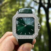 Montres mécaniques de luxe personnalisées en moissanite VVS1 couleur D, testées au diamant, étanches, avec miroir saphir, pour hommes