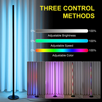Lampadaire LED moderne avec contrôle multiple (télécommande/application/voix/tactile), couleur RGB modifiable, écologique, pour usage résidentiel