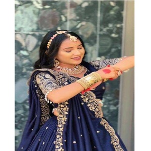 Ensemble Lehenga Choli en faux georgette entièrement cousu par des designers, avec broderie lourde et détaillée, dupatta assorti pour les fêtes - Product Image 2