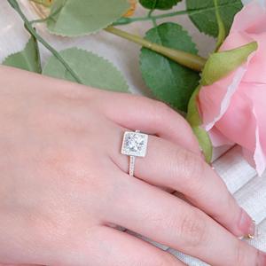 Hoge Kwaliteit 1/1.5/2/3/4ct Moissanite Trouwringen S 925 Vierkante Halo Verlovingsringen Premium Belofte Eternity Ring Voor Vrouwen - Product Image 4