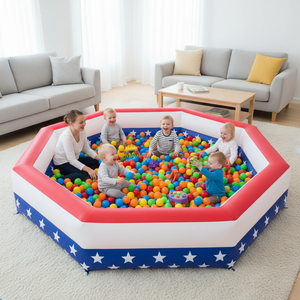 Juguetes Inflables para Niños de Jardín de Infancia, Barrera de Seguridad, Piscina de Pelotas Inflable para Guardería, Área de Juego Interior <span class=keywords><strong>y</strong></span> Exterior Duradera para Niños - Product Image 2