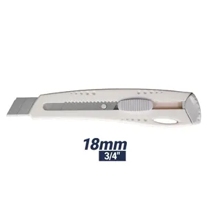 Custom 18mm Plastic Utility Knife with SK5 Carbon Steel Blade Cutter Knife for Carton Foam Decorative Cutting