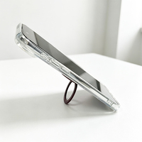 Support magnétique pour doigt rouge cerise pour iPhone 18 avec base en alliage d'aluminium, revêtement doux au toucher, antichoc, design rond