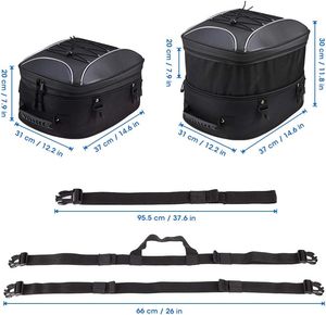 Sac de moto extensible 22L-34L, sac de selle arrière de moto à double usage avec housse de pluie imperméable, sac de queue de moto - Product Image 5