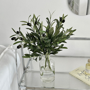 Ramas de olivo artificiales Yasunobu de 10cm-30cm, flores de seda verdes para decoración de bodas, hogar y accesorios de fotografía. - Product Image 3