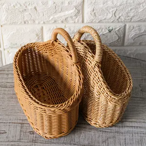 Cesta de Coco Cestas colgantes <span class=keywords><strong>Ratan</strong></span> Tejido Naturaleza Colgador de algodón Macramé natural Hecho a mano Regalo de yute Juego tejido a mano Hecho a mano - Product Image 3