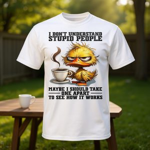 Camiseta de algodón unisex para adultos con estampado de Duck I Don't Understand Stupid People - Product Image 3