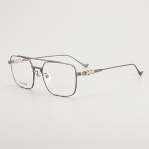 Haut de gamme hommes <span class=keywords><strong>Double</strong></span> faisceau titane lunettes rectangulaires mode ordinateur Anti-rayon bleu verre cadre luxe femmes titane lunettes - Product Image 4
