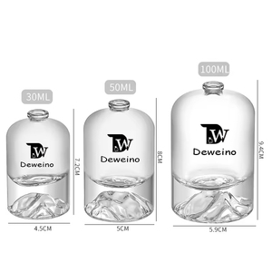 30ML 50ML 100 ML Botella de perfume Botella redonda transparente de vidrio de perfume Base volcánica Botella de perfume única Vidrio con cubierta redonda - Product Image 6
