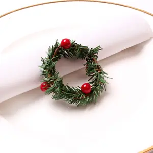 Kerst Krans Decoratie Kaars Ring Kerst Ring Servet Ring Creatieve Decoratie Thuis Wax Tafel Ornamenten