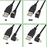Câble de chargeur de port Micro Usb Cabo à 90 degrés vers le bas câbles de charge Micro vers Usb 2.0 mâles à angle droit gauche