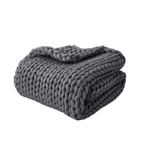 Couverture en tricot de luxe super épaisse, chaude et confortable, couverture en tricot épais en coton pour l'hiver