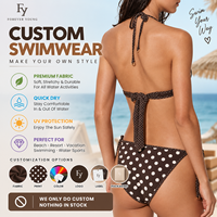 2026 Bikini Chic Rétro Personnalisé à Pois avec Détails en Maille, Haut Triangle Halter et Maillot de Bain Assorti pour les Vacances