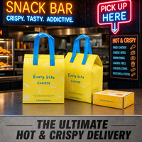 Expédition rapide en stock – Sacs isothermes portables jetables en non-tissé avec poignées, fermeture à bande adhésive, en feuille d'aluminium pour aliments, sacs de livraison à emporter