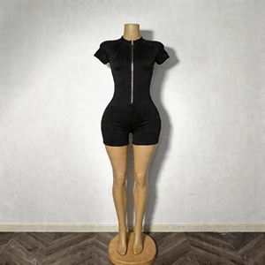 Conjunto Deportivo de Una Pieza <span class=keywords><strong>para</strong></span> Mujer, Estilo Y2K, Corte Ajustado, Color Liso, Algodón y Elastano, <span class=keywords><strong>para</strong></span> Uso Diario en Verano, Logotipo Personalizado, OEM, ODM - Product Image 4
