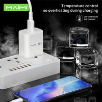 Pengisi Daya Cepat USB 18W Quick Charge 3.0 Colokan US Adaptor Pengisi Daya Dinding GaN 110V-240V Tegangan Lebar untuk Pengisi Daya Ponsel Android