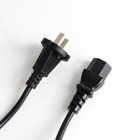 Câble d'alimentation pour console AC standard chinois personnalisé Cordon en cuivre à gaine en PVC avec mâle IEC femelle comme extrémité pour appareil ménager