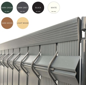 Panneaux de clôture de jardin 3D intimité, <span class=keywords><strong>lamelles</strong></span> <span class=keywords><strong>verticales</strong></span> en PVC rigide anti-UV <span class=keywords><strong>pour</strong></span> clôture de sécurité à maillons de chaîne - Product Image 2