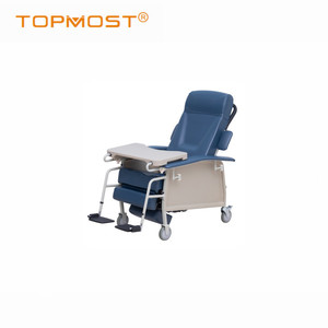 Topmost Reclining Hospital <b>Chair</b> Blue Adjustable Headrest Footrest Portable Multifunctional For Elderly Care - Product Image 1