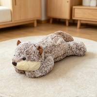 Coussin en peluche Otter marin couché, jouet en peluche doux, plusieurs tailles, vente en gros