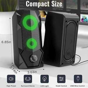 Surround Sound Multimedia 2.0 Channel Speaker <b>Gaming</b> RGB Speaker <b>for</b> <b>PC</b> Computer Laptop - Product Image 4