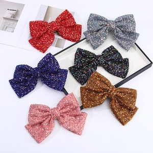 Mới Mùa Thu Và Mùa Đông Sequins Hàn Quốc Cao cấp Cảm Thấy Tốt Lấp Lánh Đan Trở Lại Đầu Mùa Xuân Bow Tóc Phụ Kiện - Product Image 1