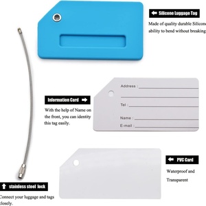 Étiquettes de bagages en PVC à prix d'usine en gros, étiquettes de bagages en silicone personnalisées avec logo, porte-cartes de visite - Product Image 3