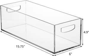 2 علبة أكريليك شفافة مستطيله <span class=keywords><strong>DVD</strong></span>/CD مع مقابض حاوية تخزين قابلة للتكديس صندوق منظم رف - Product Image 4