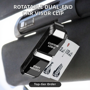 Soporte Premium para Gafas de Coche de Doble Extremo para Reposacabezas, Material ABS, Elegante Clip Giratorio 180 Grados para Gafas de Sol y Tarjetas/Billetes - Product Image 2